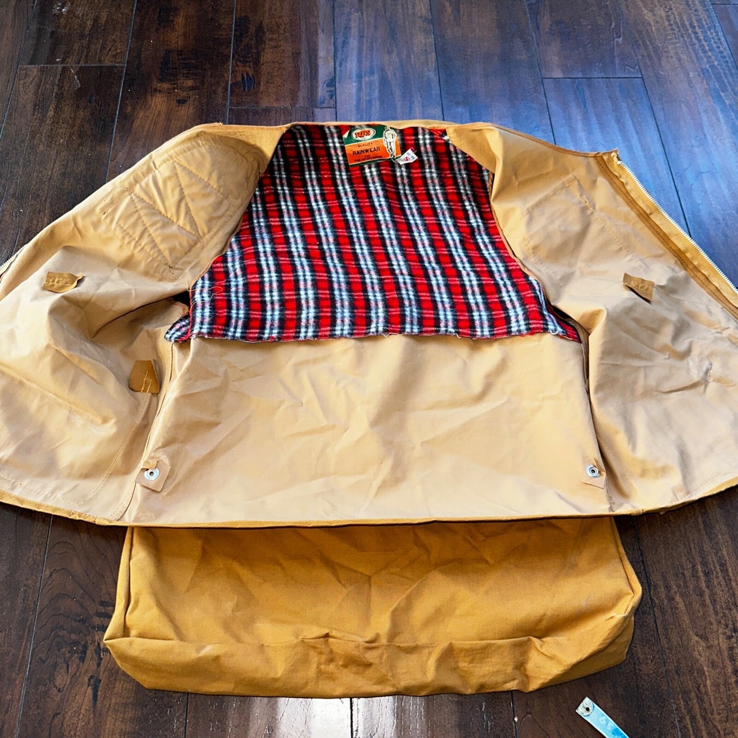 Vintage 80s WFS Rainwear Waterproof Hunting Vest 1980s Travel Flannel Oregon