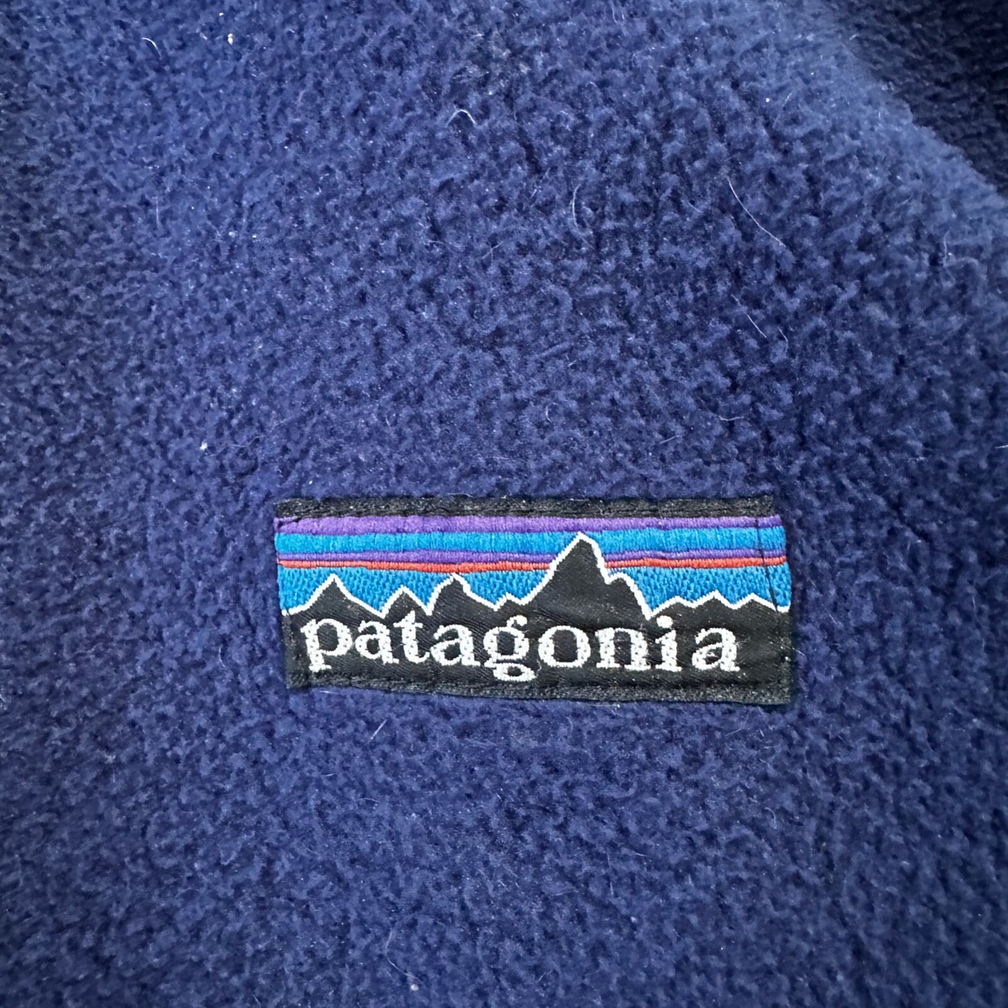 Patagonia Vintage 80s Zip Up Fleece Jacket Navy Blue Full Bomber 90s Deep Pile