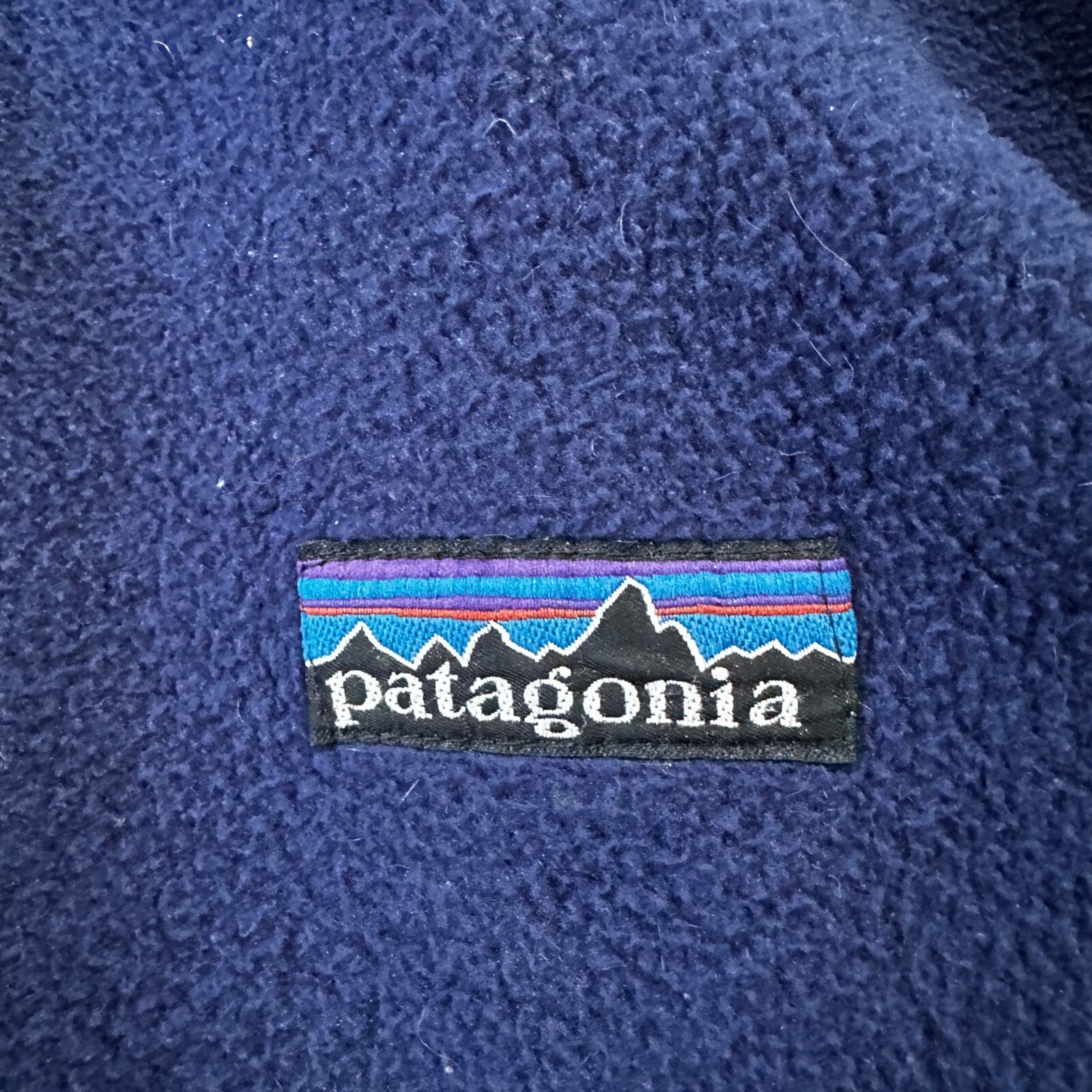 Patagonia Vintage 80s Zip Up Fleece Jacket Navy Blue Full Bomber 90s Deep Pile