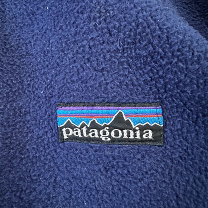 Patagonia Vintage 80s Zip Up Fleece Jacket Navy Blue Full Bomber 90s Deep Pile