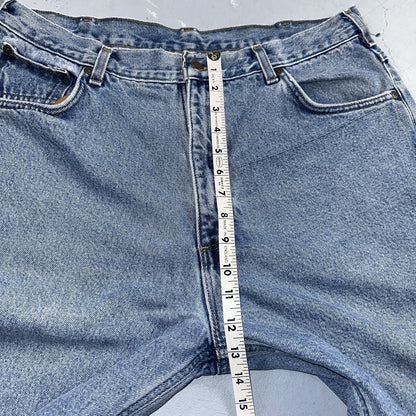 Carhartt Jeans Mens 38x32 Blue Denim Flannel Lined Relaxed Fit Chore Workwear