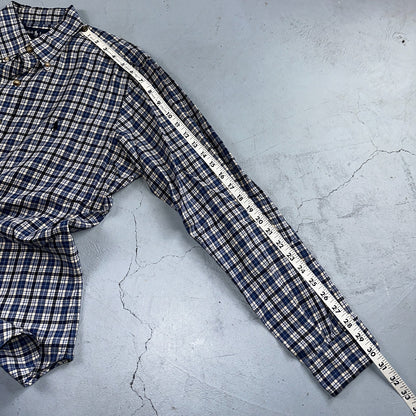 Ralph Lauren Button Up Shirt Men’s M Blue White Checker Plaid Long Sleeves