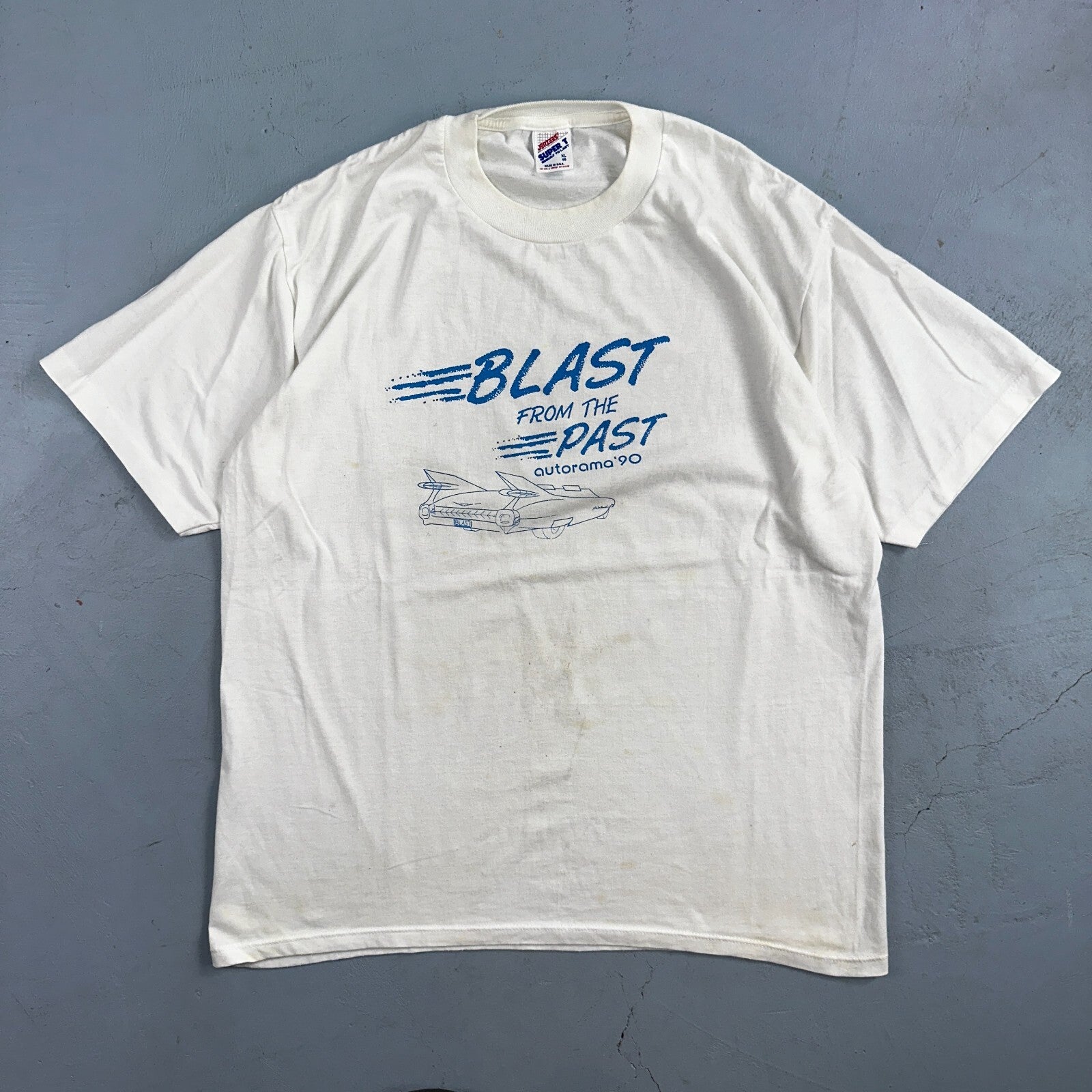 Blast For The Past Jerzees 80s VTG T Shirt Car Back To Future 1980s Graphic Art