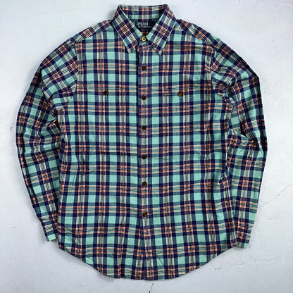 Polo Ralph Lauren Mens Long Sleeve Button Down Shirt Size M Plaid Green Blue