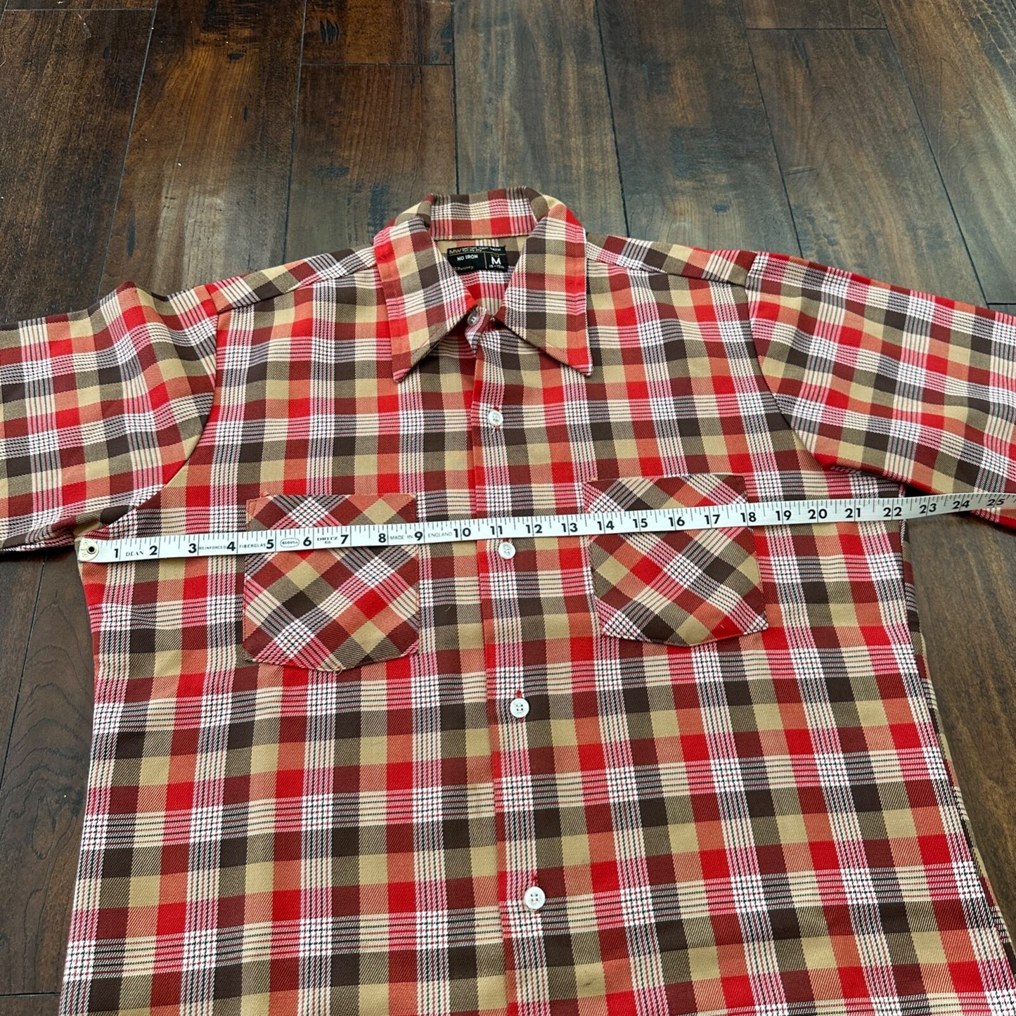 Vintage Big Mac Shirt Mens 15 Red Plaid Short Sleeve 90's JC Pennys Mens