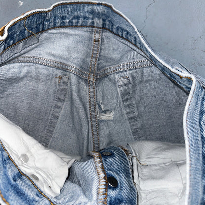 Levis 501 Vintage 90s USA XX Straight Leg Jeans Blue Light Wash 34x36 Act 31x32