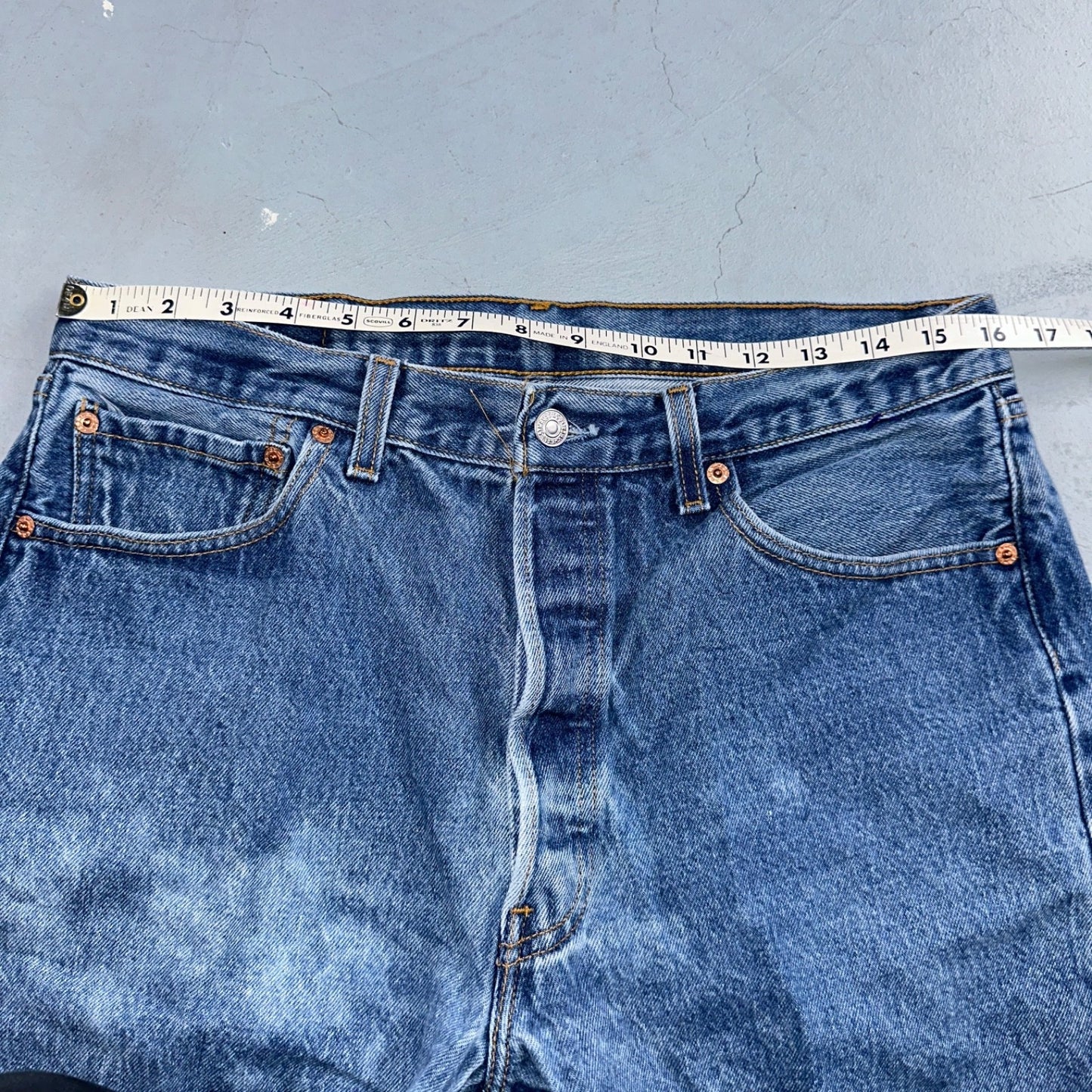 Levis 501 Vintage 90s USA XX Straight Leg Jeans Blue Light Wash 35x34 Act 32x30