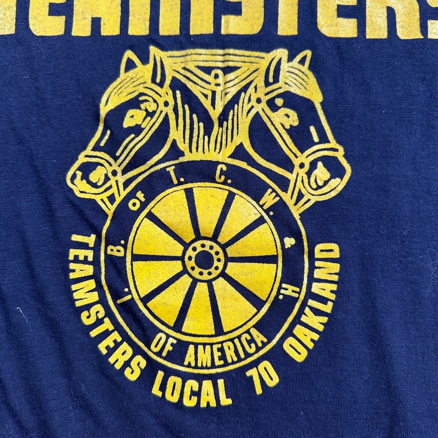 Go Teamsters 70s Navy Stedman VTG T Shirt Horses Animals Oakland Cool Random