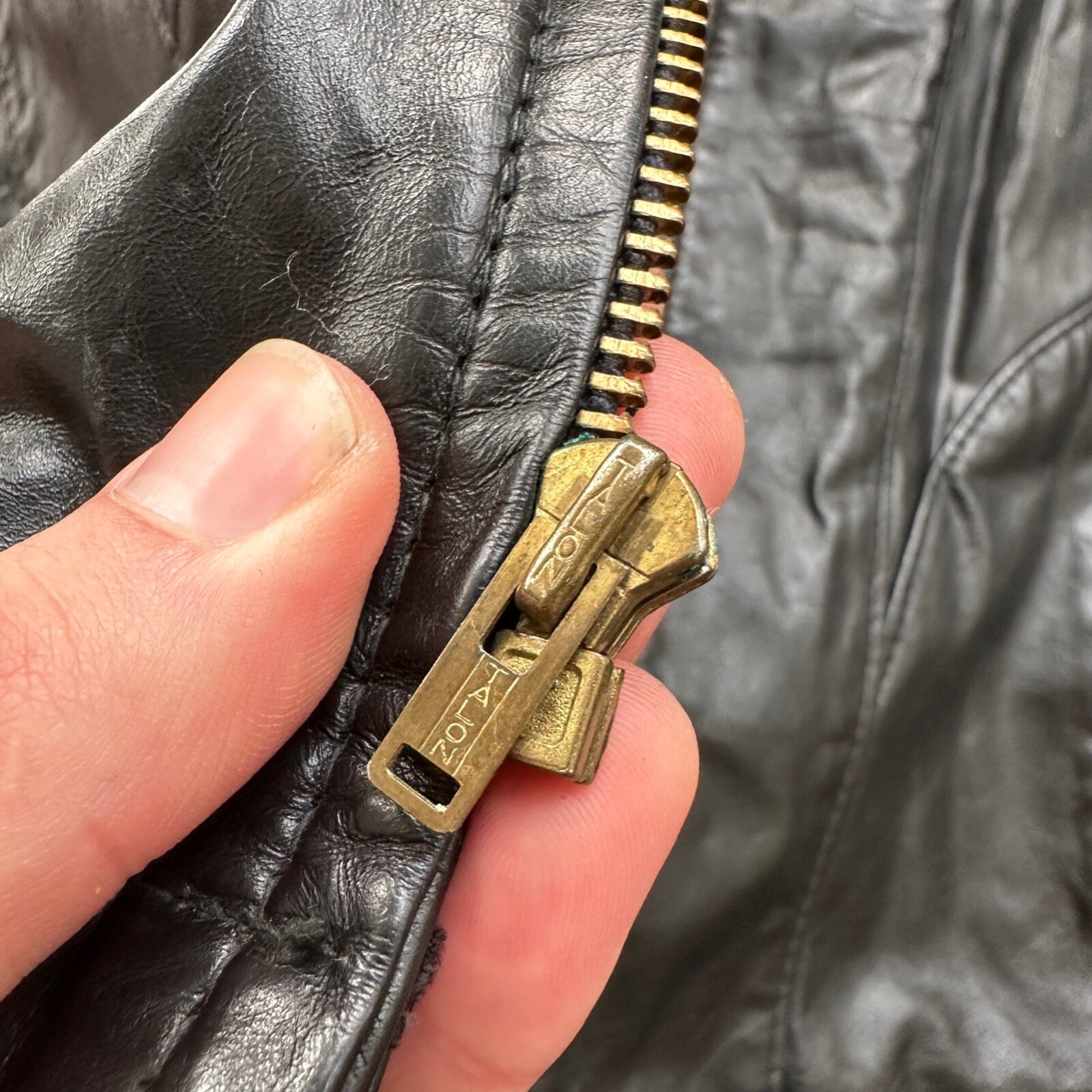 VTG 1950s Rockabilly Black Leather Talon Jacket Men 40 Zip 50s 60s 1960s Bike