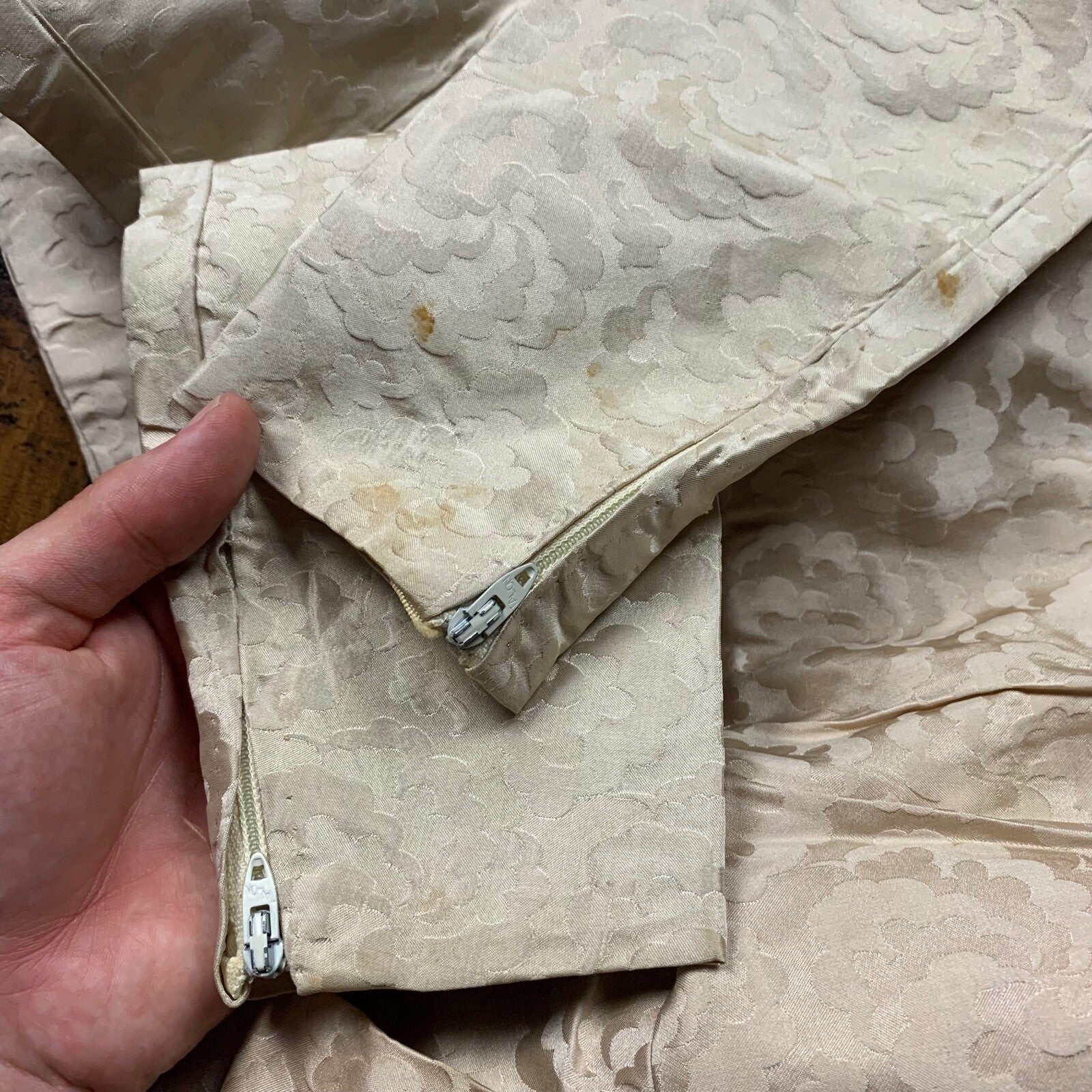 VTG USA Rockabilly Womens Dress Pattern Cream 60s 70s Top Bottom Sanforized