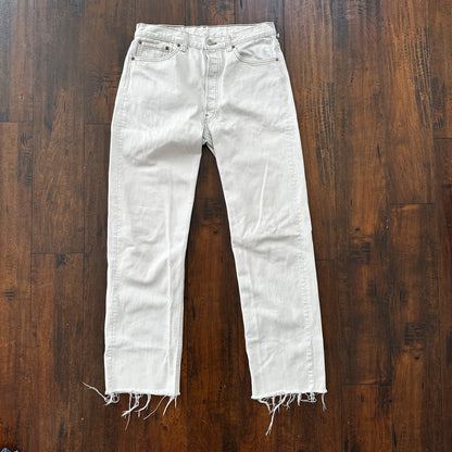 Vintage 90s Levis 501 USA 34x34 Tag Jeans 80s White Bleach Wash Act Worn 31x30