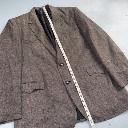 Vintage Circle S Dallas Texas Western Cowboy Blazer Jacket Mens 44L Silk Lining