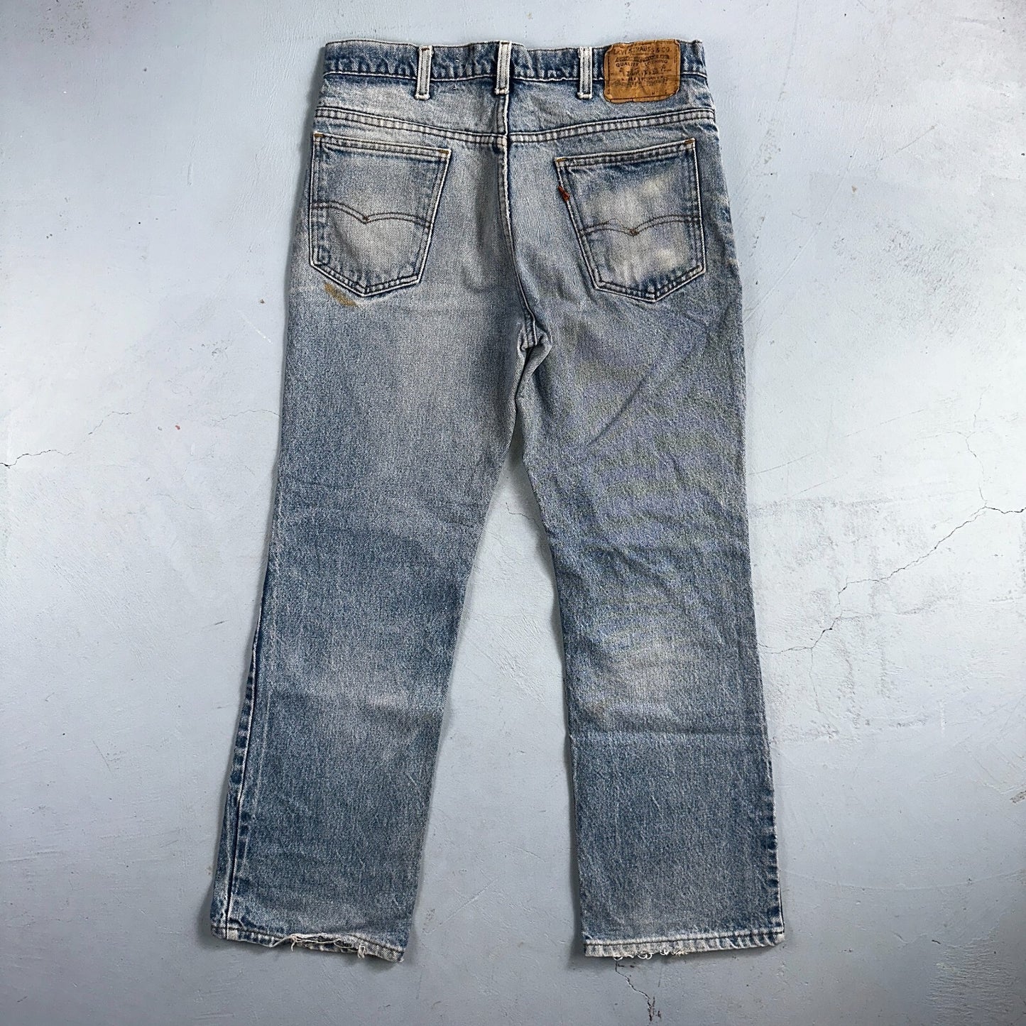 Levis 517 Vintage 80s USA Orange Tab Bootcut Flare Blue Worn Jeans Act 32x27