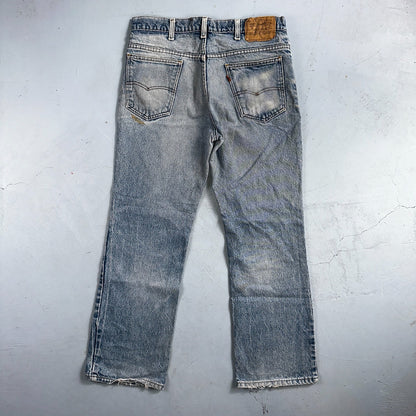 Levis 517 Vintage 80s USA Orange Tab Bootcut Flare Blue Worn Jeans Act 32x27