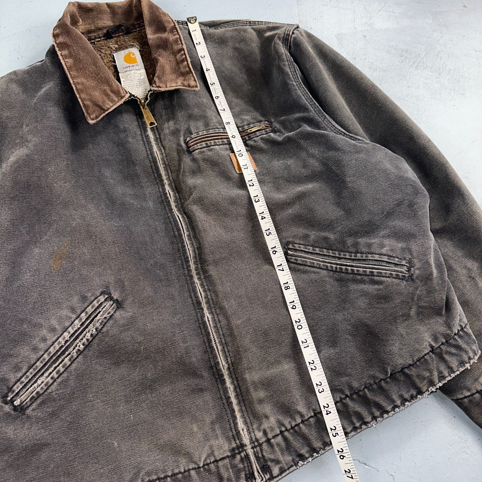 Carhartt VTG Detroit Jacket Men's 2XL Lined Blanket Workwear J97 BLK Thrashed