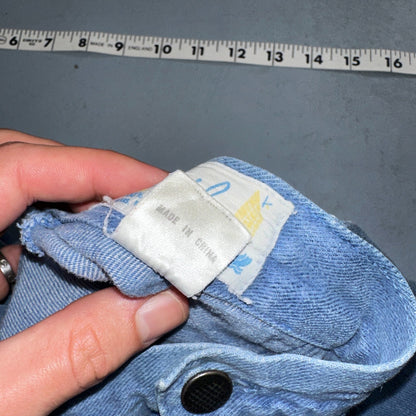 VTG 70s Jeans Canvas High Waist Sears Military Style P44 29x25 Capri HBT Rare