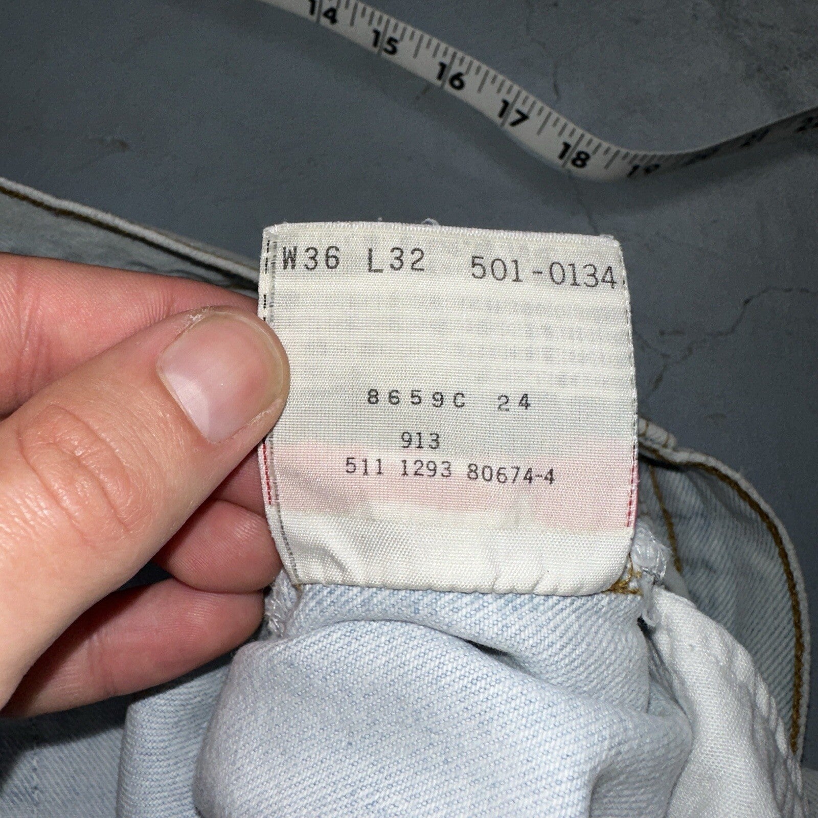 Levis 501 Vintage 90s USA XX Straight Leg Jeans 36x32 Light Wash Act 33x30