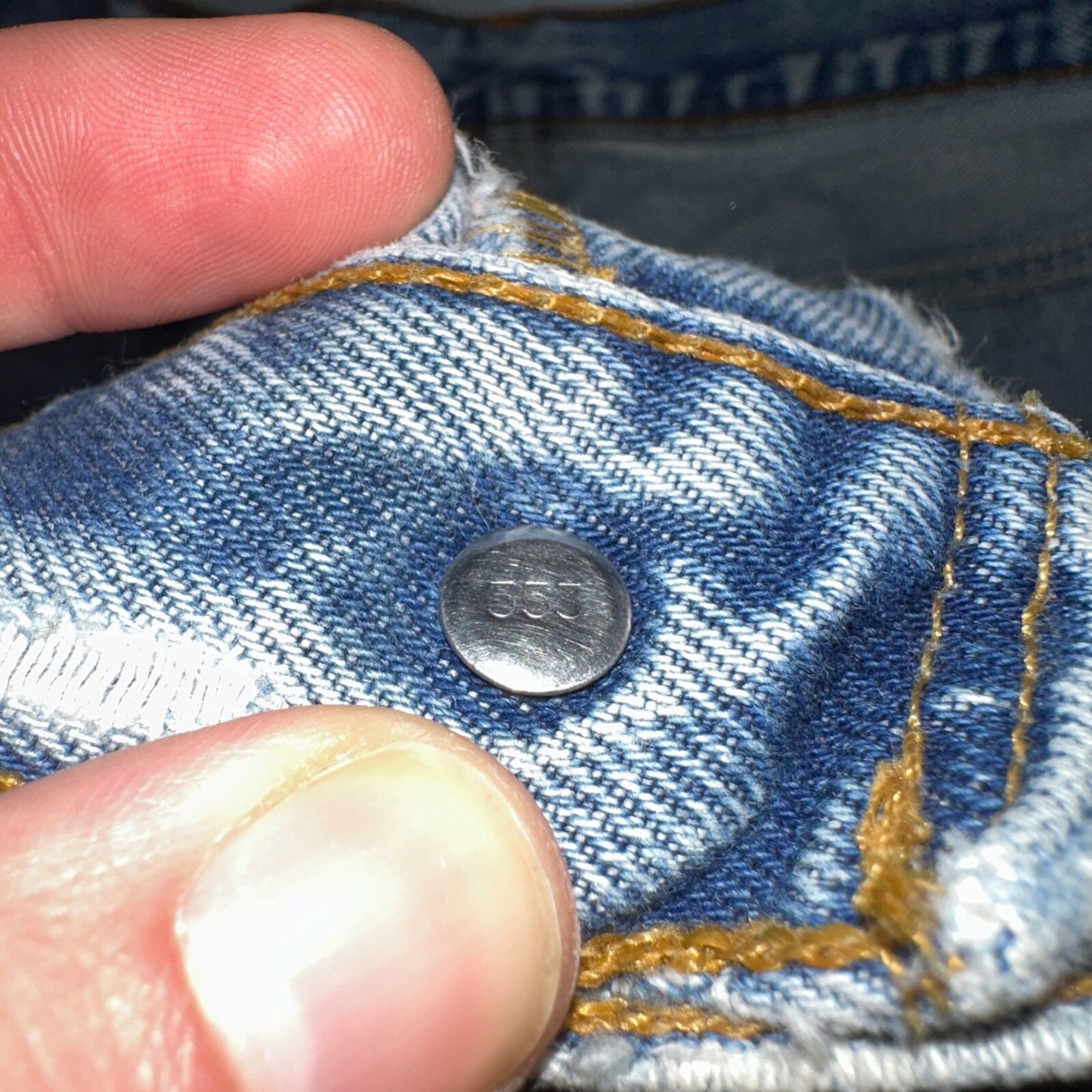 Levis 501 Vintage 90s USA XX Straight Leg Jeans Blue Light Wash 38x36 Act 34x31