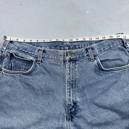 Carhartt Jeans Mens 38x32 Blue Denim Flannel Lined Relaxed Fit Chore Workwear