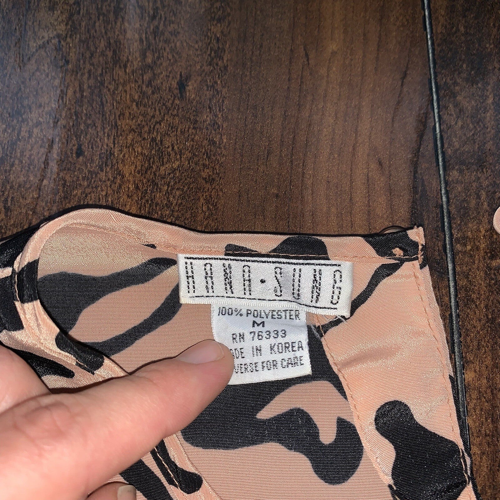 Vintage Hana Sung Leopard Cheetah Print Top Womens Medium Keyhole T-Shirt Lux