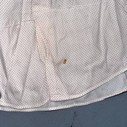 Vtg 40s 50s Penneys Towncraft Dress Shirt Mens 15 Red Polka Dot White Crisp