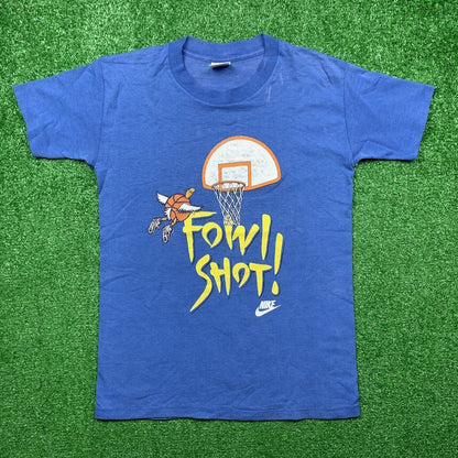 Vintage Nike T Shirt Mens Small Fowl Shot Owl Cartoon Basketball Jordan 90s