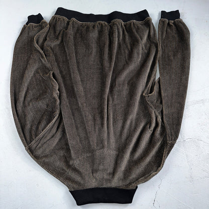 SRT Herringbone Mens Shirt Size L Gray Long Sleeve Henley VTG Golf Polo 90s