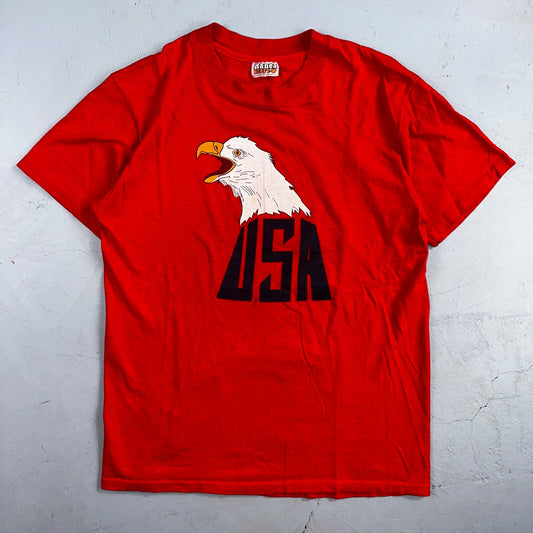 Eagles USA Hanes 1970s VTG T Shirt 70s Red Graphic Single Stitch Band Rock Large