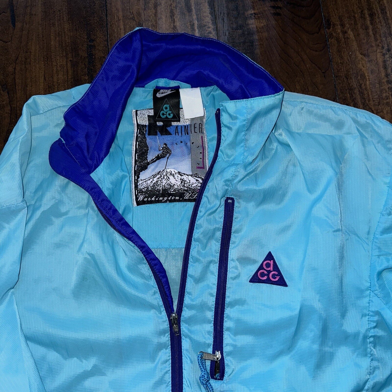 Vintage Nike ACG All Conditions Gear Windbreaker Jacket Coat 90s Blue Medium