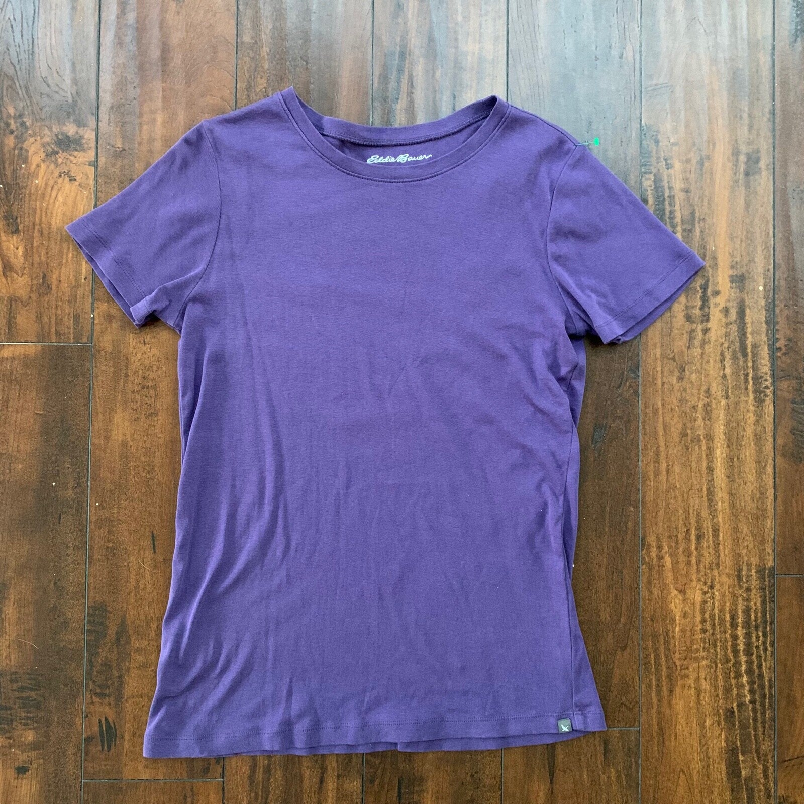 Eddie Bauer Womens Pullover Short Sleeve T-Shirt Purple Basic Blank VTG Y2K 90s