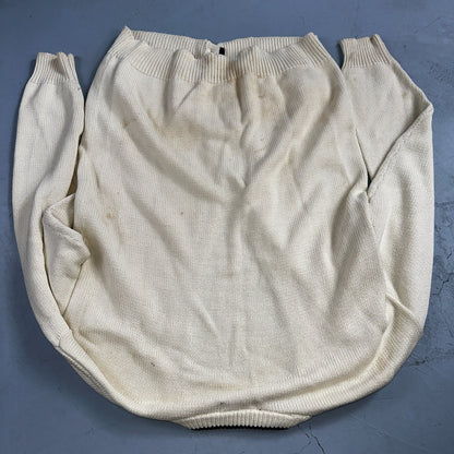 VTG John Ashford Pure 100% Cotton Cardigan Sweater Size Large Ivory White