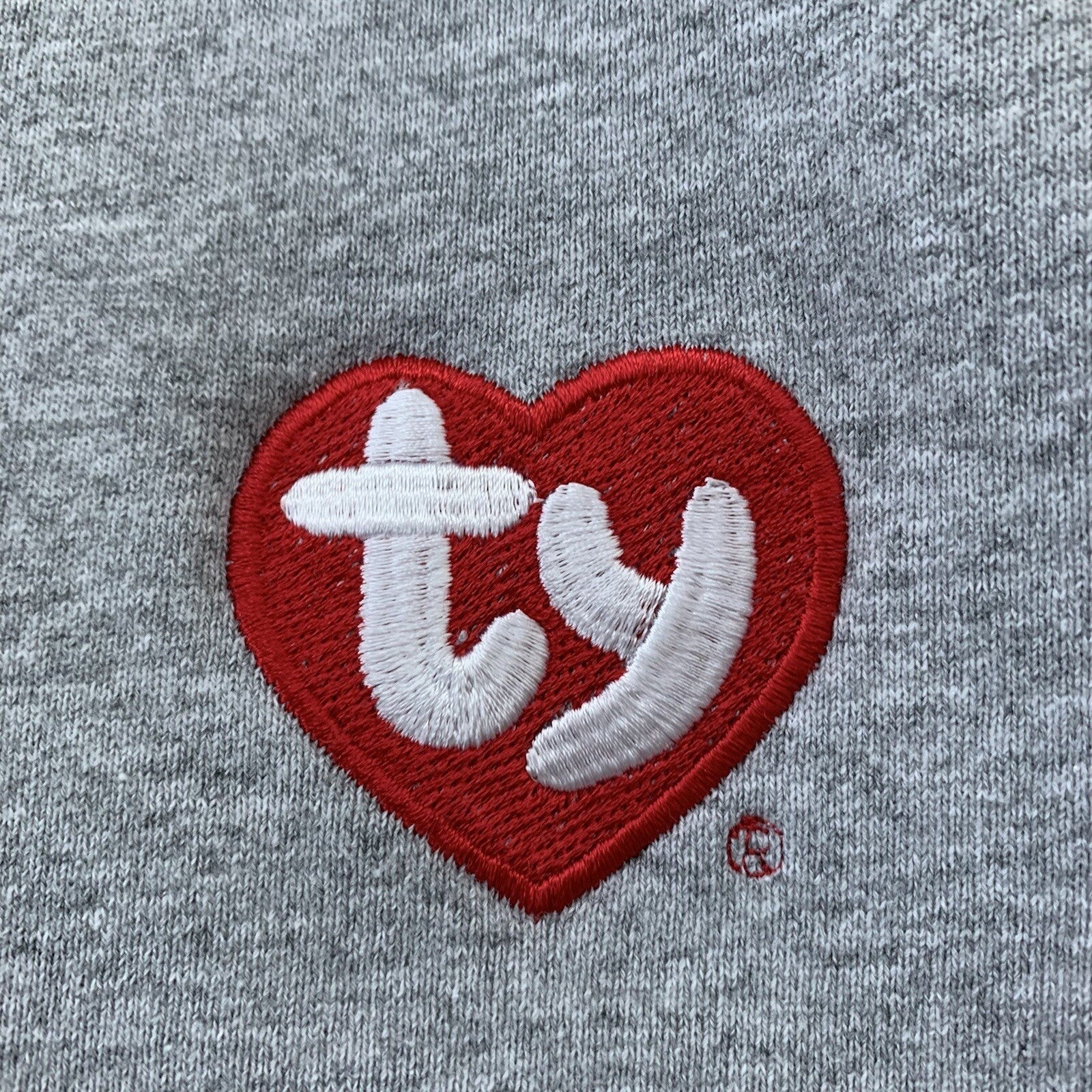 TY Beanie Baby Vintage Grey Shirt 90s Employee Sample Rare 1st Gen Heart Rap