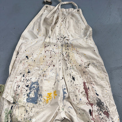 VTG Washington Dee Cee Thrashed Overalls Carpenter Bibs Workwear Painter Paint
