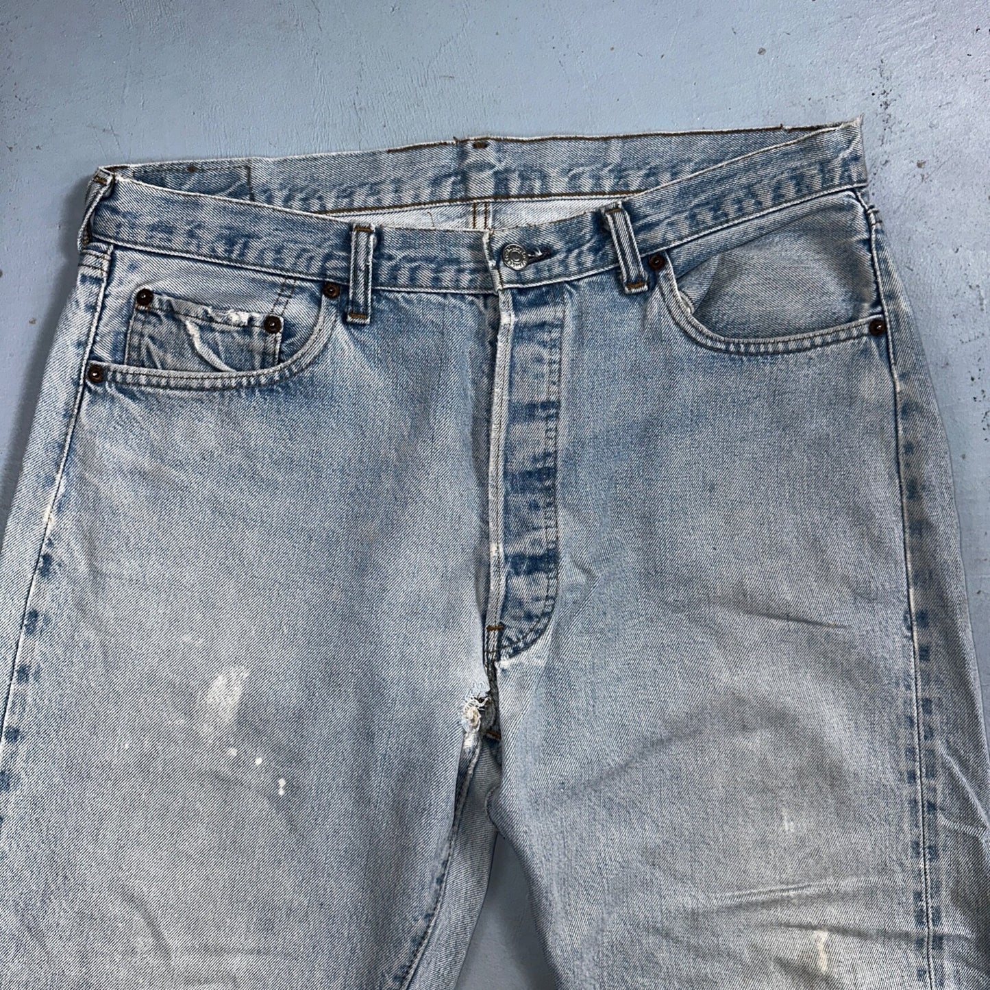 Levis 501 Vintage 80s Redline Selvedge USA XX Jeans Light Wash 38x32 Act 34x27