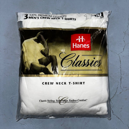 1998 Hanes Vintage White Blank T Shirt Mens Lot Of 3 Pack 90s Classic Crew XL
