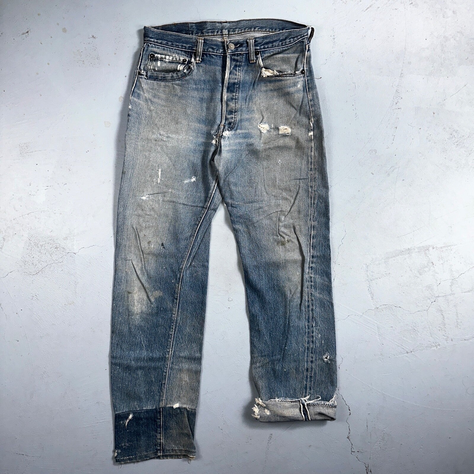 Levis 501 Vintage 80s Redline Selvedge USA XX Jeans Light Wash 34x36 Act 31x33