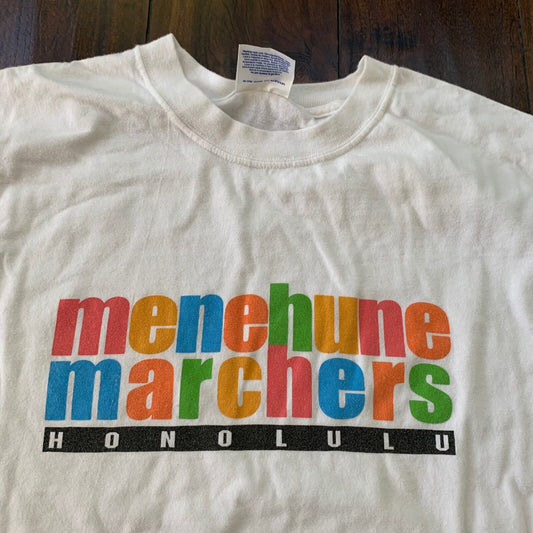 Menehune Marchers Honolulu Vintage T Shirt Running Marathon Hanes XL Hawaii