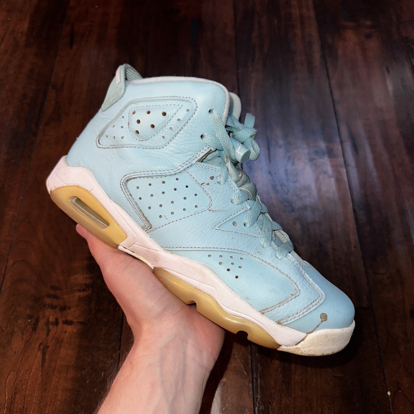 Nike Air Jordan 6 Retro Pantone GS Still Blue Sz 6.5 Y 543390-407