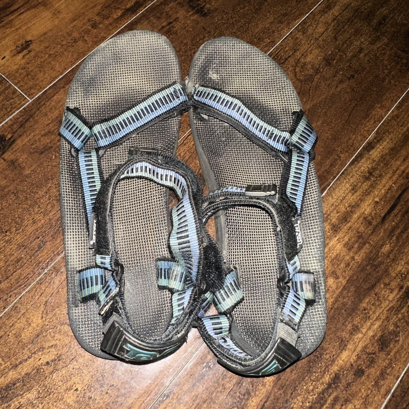 Vintage Teva Hurricane Sandals Mens Size 12 Black Blue Hiking Adjustable USA