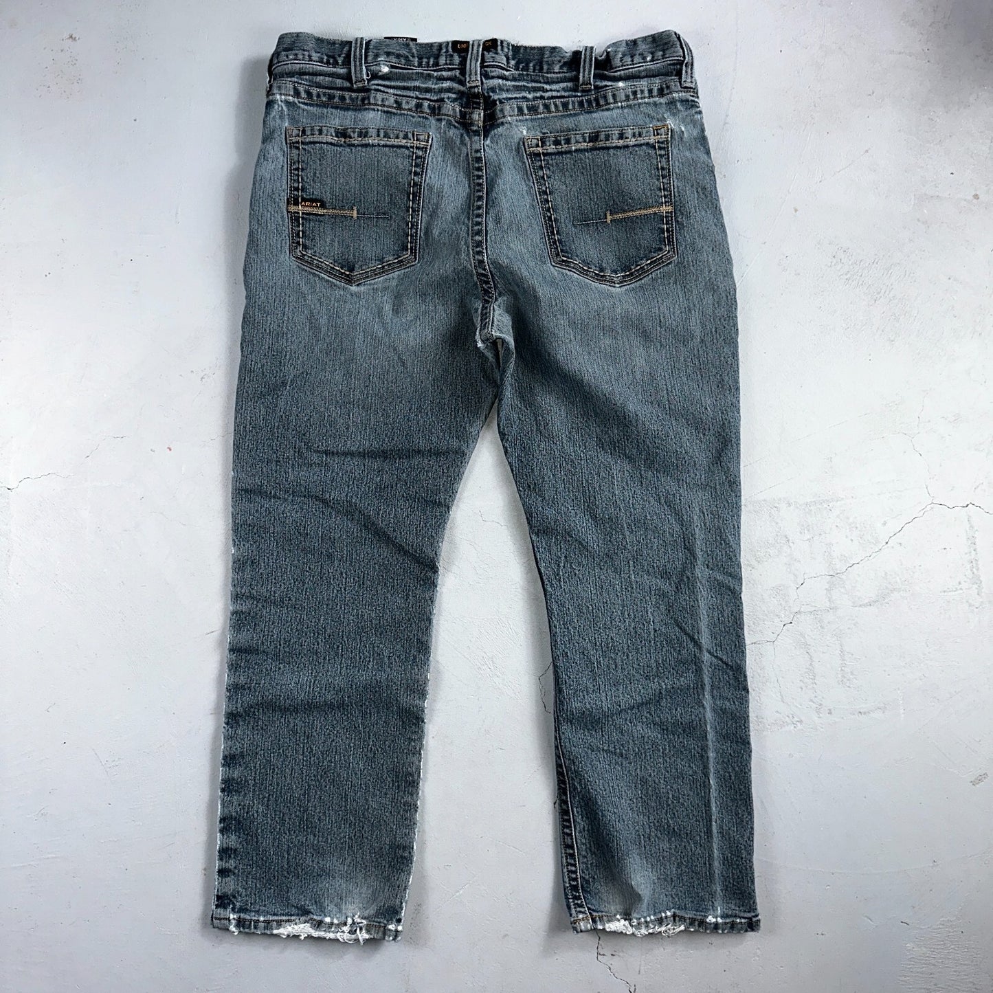 Ariat Rebar Jeans Men's 40x30 Blue M4 Low Rise DuraStretch Edge Boot Cut Western