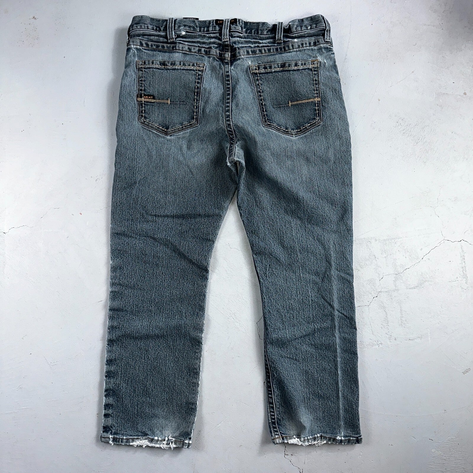 Ariat Rebar Jeans Men's 40x30 Blue M4 Low Rise DuraStretch Edge Boot Cut Western