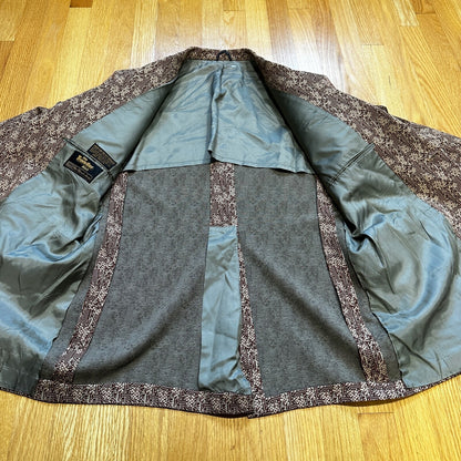 1960s 1970s Navy USA Sport Jacket VTG Mens Suit 44 Rockabilly Stripe Plaid Crazy