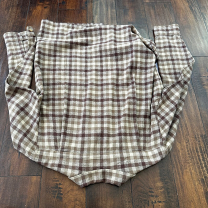 VTG 1950s Pendleton Board Shirt Loop Virgin Wool Plaid Flannel Shirt 50s Brown