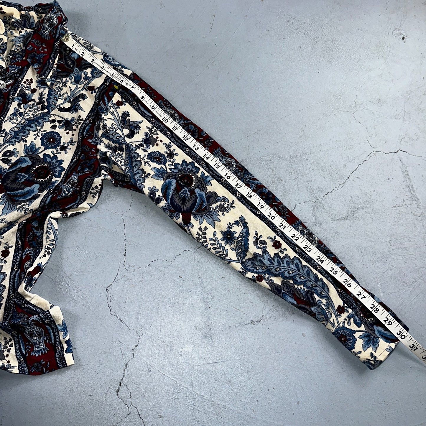 VTG 70s Disco Shirt Men’s Size Small Original 1970s Paisley Floral Rockabilly