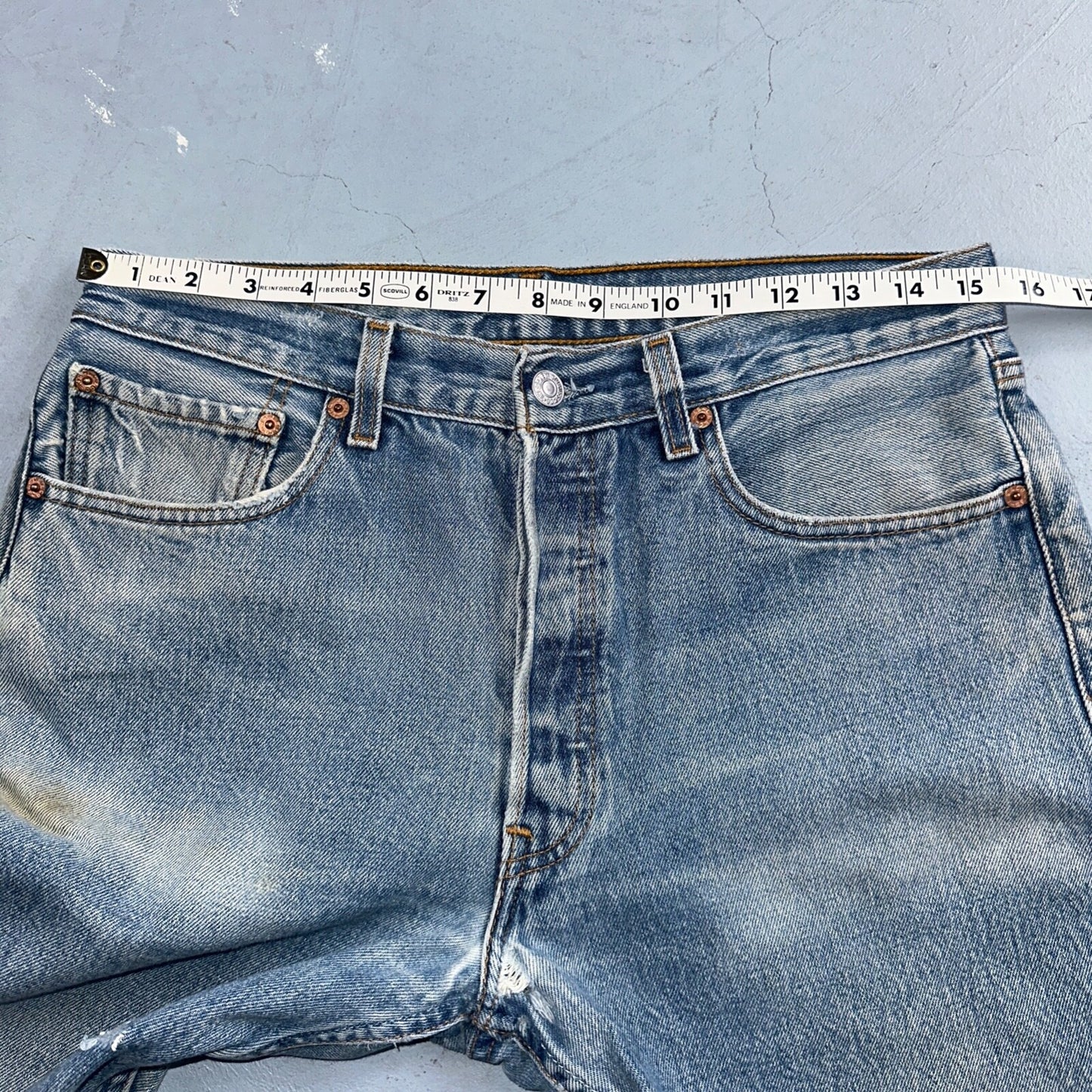 Levis 501 Vintage 90s XX Straight Leg Jeans Blue Light Wash 33x32 Act 31x24