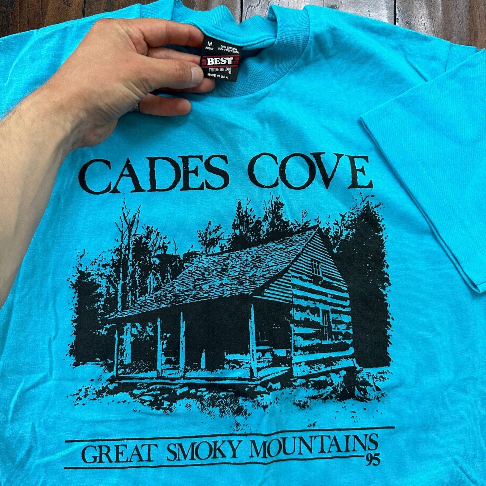 Cades Cove Smoky Mountains Vintage T Shirt Tennessee Travel 90s Single Stitch