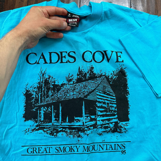 Cades Cove Smoky Mountains Vintage T Shirt Tennessee Travel 90s Single Stitch