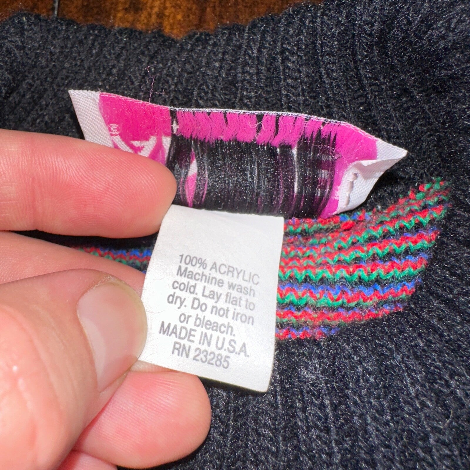 Vintage Adele Knitwear Sweater Abstract Diamond 80s Red USA 90s RARE Art