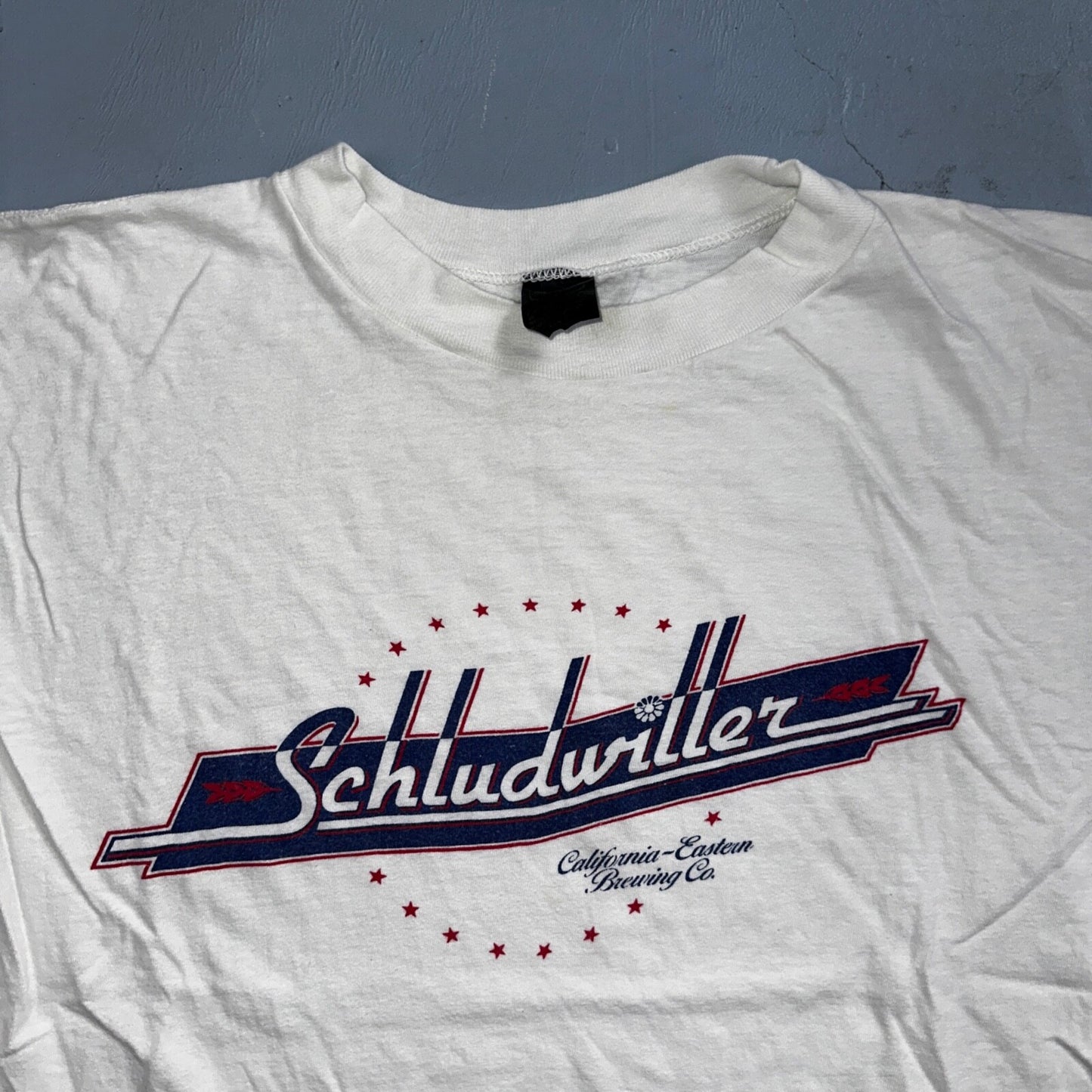 Schludwiller California Beer 70s Anvil VTG T Shirt Local Alcohol Random Brand
