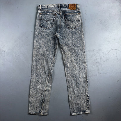 Levis 501 Vintage 80s USA XX Straight Leg Jeans Blue Acid Wash 32x34 Act 31x33